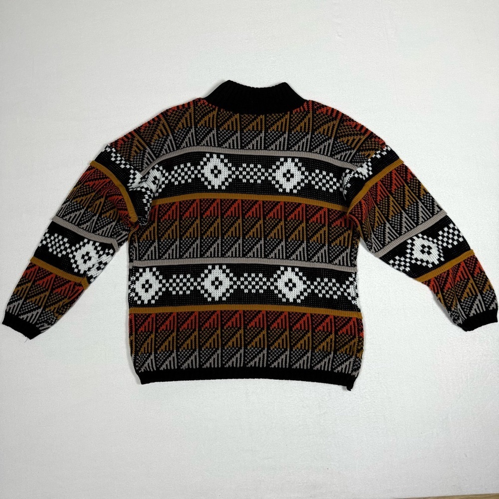 Vintage Sweater Women Large Black Orange‎ Knit 90s Halloween Croquet Club - Picture 6 of 7